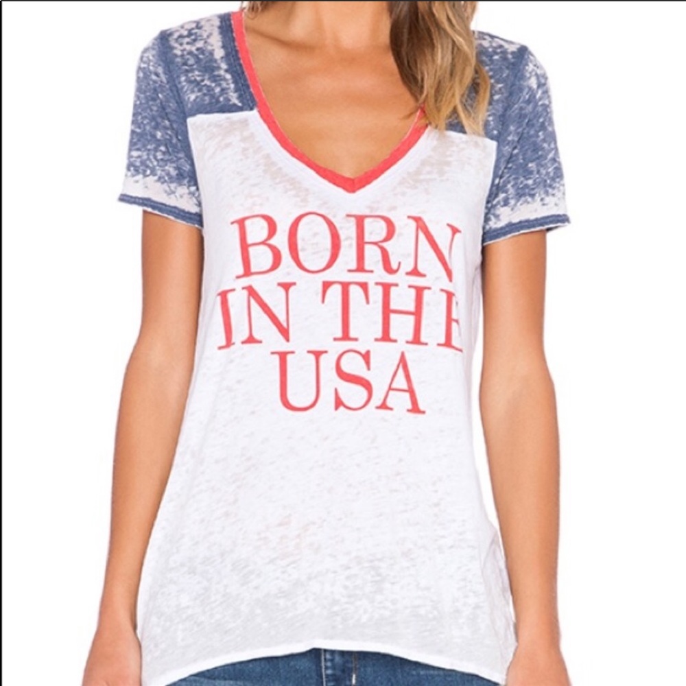 Chaser Born in The USA Top Shirt Burnout S